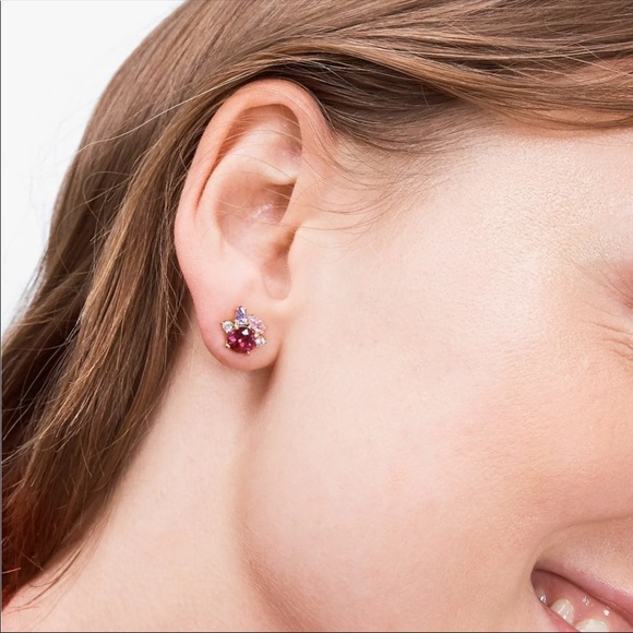New ♠️ Kate Spade Crystal Cluster Stud Earrings - Picture 2 of 5